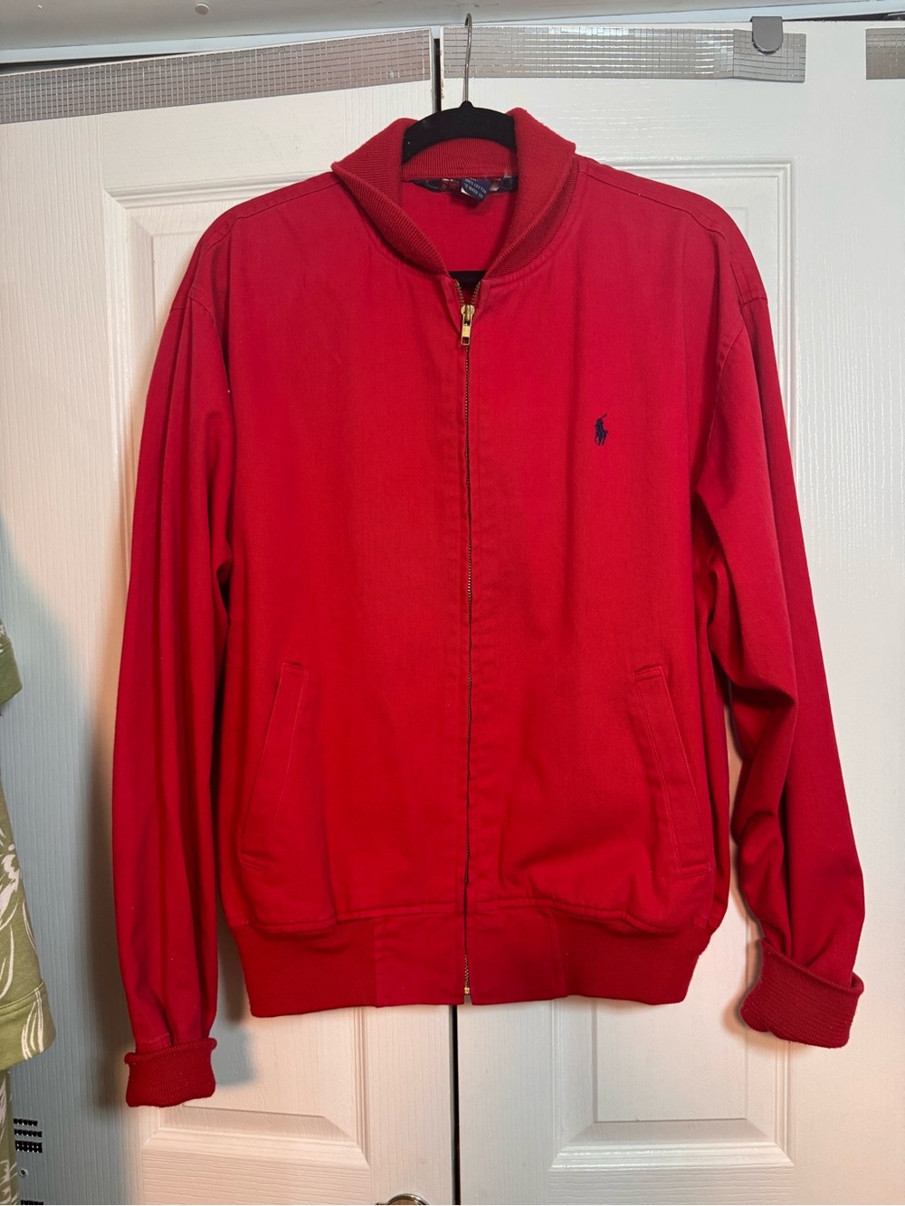 Vintage 100% cotton red Ralph Lauren polo zip up